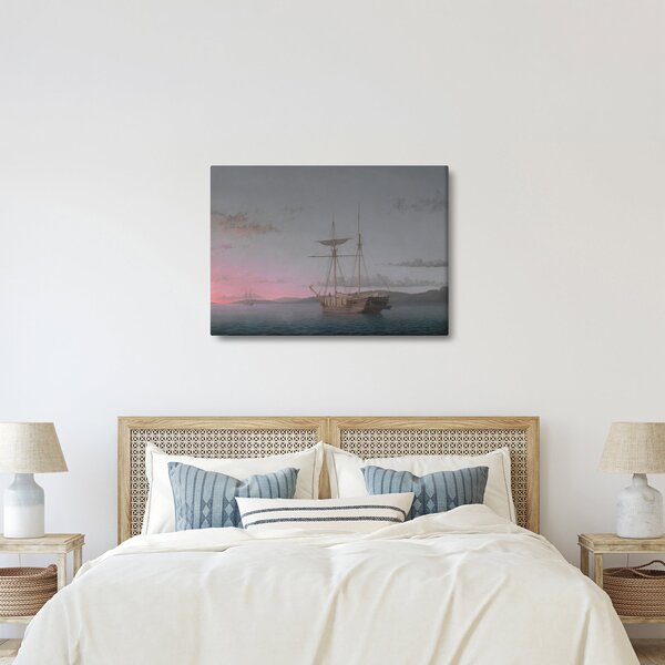 Obraz - Fitz Henry Lane, Lumber Schooners at Evening on Penobscot Bay, reprodukcia (70x50 cm)