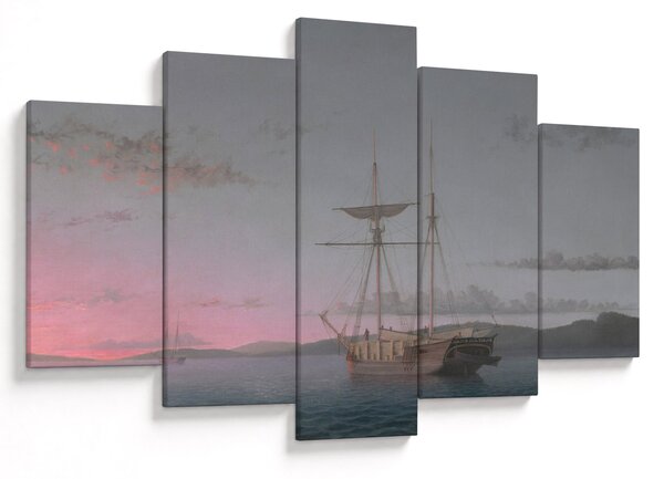 Obraz - Fitz Henry Lane, Lumber Schooners at Evening on Penobscot Bay, reprodukcia (150x105 cm)