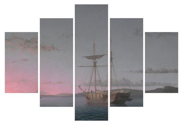 Obraz - Fitz Henry Lane, Lumber Schooners at Evening on Penobscot Bay, reprodukcia (150x105 cm)