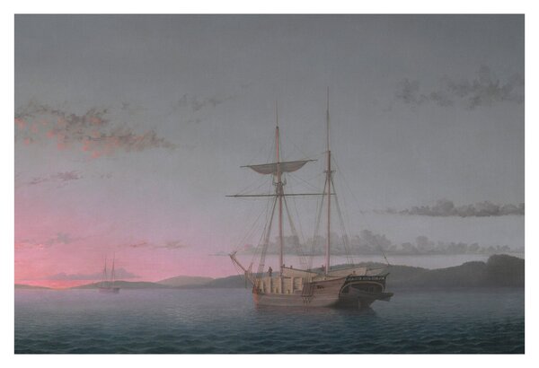 Obraz - Fitz Henry Lane, Lumber Schooners at Evening on Penobscot Bay, reprodukcia (90x60 cm)