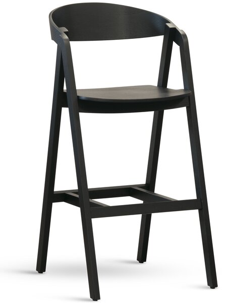 MOOD SELECTION Barové kreslo Gore 72 cm - drevo buk čierna - celodrevené