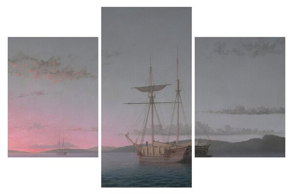 Obraz - Fitz Henry Lane, Lumber Schooners at Evening on Penobscot Bay, reprodukcia (90x60 cm)