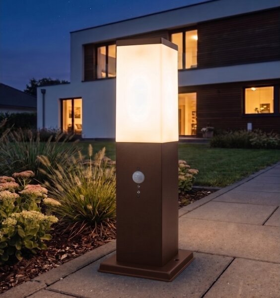 BRILAGI - Vonkajšia lampa so senzorom NOVA 1xE27/15W/230V 40 cm IP44 hnedá
