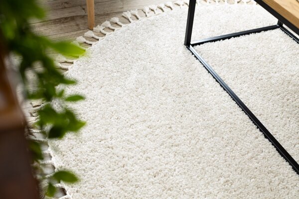 Dywany Łuszczów , Kusový koberec Berber 9000 cream kruh, 120x120 (priemer) kruh, biela, obývacia izba