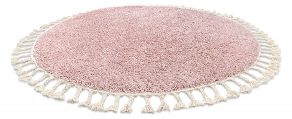 Dywany Łuszczów , Kusový koberec Berber 9000 pink kruh, 120x120 (priemer) kruh, ružová, obývacia izba