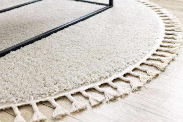 Dywany Łuszczów , Kusový koberec Berber 9000 cream kruh, 120x120 (priemer) kruh, biela, obývacia izba