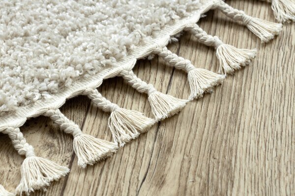 Dywany Łuszczów , Kusový koberec Berber 9000 cream kruh, 120x120 (priemer) kruh, biela, obývacia izba
