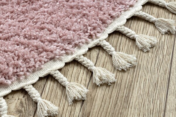 Dywany Łuszczów , Kusový koberec Berber 9000 pink kruh, 120x120 (priemer) kruh, ružová, obývacia izba