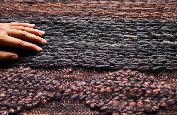 Diamond Carpets India , Ručne viazaný kusový koberec Black Melange DE 2006 Multi Colour, 80x150, hnedá, obývacia izba