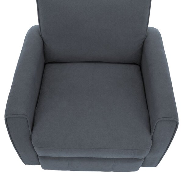Relaxačné otočné kreslo s výklopnou podnožou, sivé (k396885)
