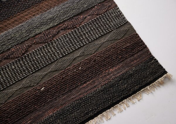 Diamond Carpets India , Ručne viazaný kusový koberec Black Melange DE 2006 Multi Colour, 80x150, hnedá, obývacia izba