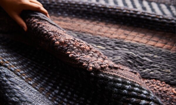 Diamond Carpets India , Ručne viazaný kusový koberec Black Melange DE 2006 Multi Colour, 80x150, hnedá, obývacia izba