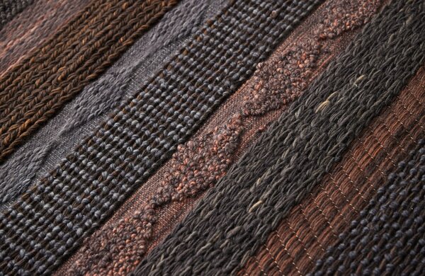 Diamond Carpets India , Ručne viazaný kusový koberec Black Melange DE 2006 Multi Colour, 80x150, hnedá, obývacia izba