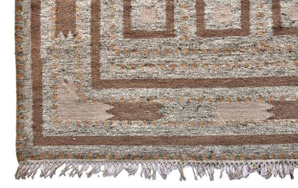 Diamond Carpets India , Ručne viazaný kusový koberec Guggenheim DESP P81 Brown Natural, 80x150, hnedá, chodba / predsieň