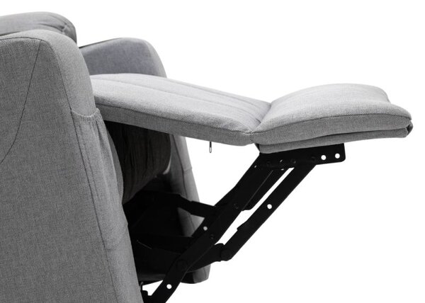 Masážne elektrické relaxačné polohovacie kreslo s podnožou svetlosivé (k405234)