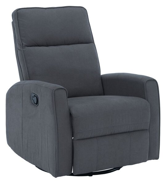 Relaxačné otočné kreslo s výklopnou podnožou, sivé (k396885)