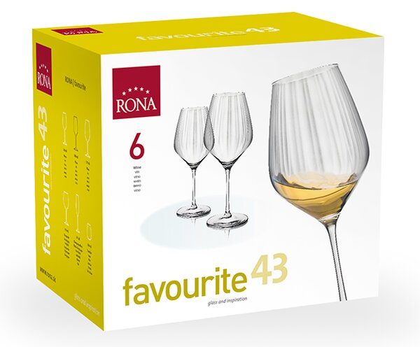 RONA 6 x Pohár na víno FAVOURITE OPTICAL 430ml