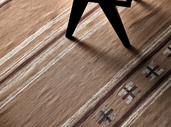 Diamond Carpets India , Ručne viazaný kusový koberec Ginger DESP P83 Brown Cream, 80x150, hnedá, chodba / predsieň