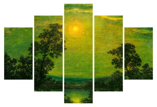 Obraz - Imitator of Ralph Albert Blakelock, Moonlight, reprodukcia (150x105 cm)
