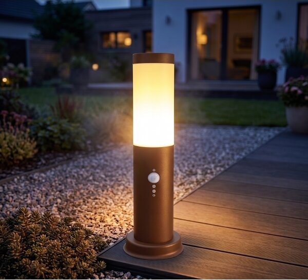Brilagi - Vonkajšia lampa so senzorom NOVA 1xE27/15W/230V 40 cm IP44 hnedá