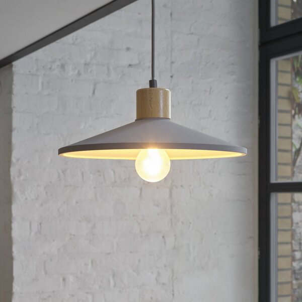 OSRAM závesné svietidlo CONCRETE WOOD, sivá, Ø 32 cm, betón, E27, Hliník / sivá / zinok, Obývacia izba / jedáleň, Betón, Štýl mladých, Závesné svietidlo