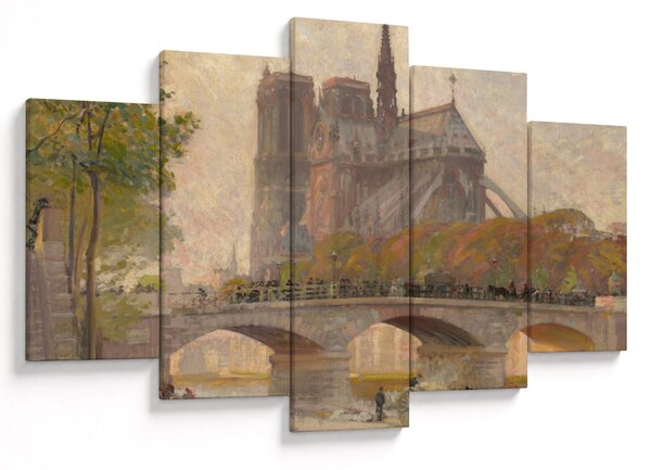 Obraz - Robert William Vonnoh, Notre Dame de Paris, reprodukcia (150x105 cm)