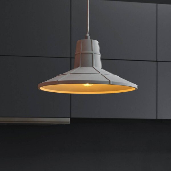 Závesné svietidlo OSRAM CONCRETE SALA, sivá, Ø 32 cm, betón, E27, Hliník / sivá / zinok, Obývacia izba / jedáleň, Betón, Štýl mladých, Závesné svietidlo