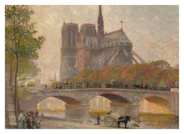 Obraz - Robert William Vonnoh, Notre Dame de Paris, reprodukcia (70x50 cm)