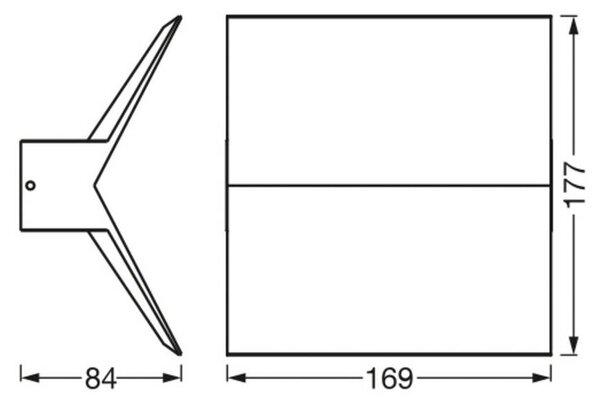 OSRAM LED vonkajšie nástenné svietidlo ENDURA STYLE BAT, tmavošedé IP44, Hliník / sivá / zinok, Hliník, Moderný