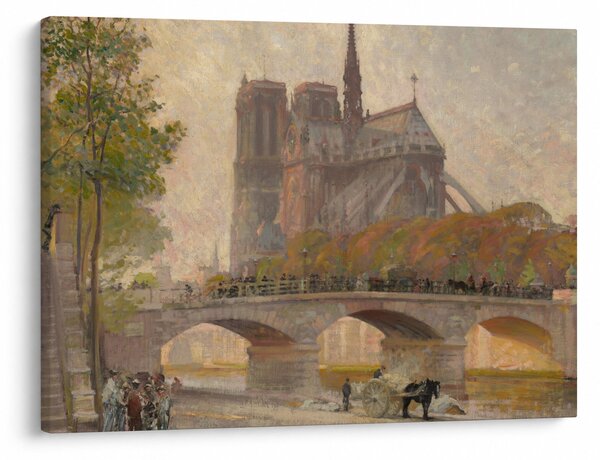 Obraz - Robert William Vonnoh, Notre Dame de Paris, reprodukcia (70x50 cm)
