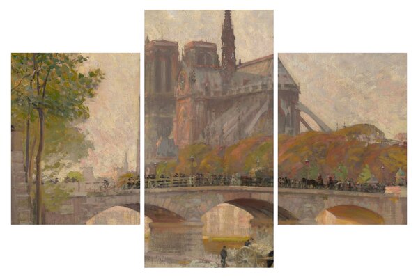Obraz - Robert William Vonnoh, Notre Dame de Paris, reprodukcia (90x60 cm)