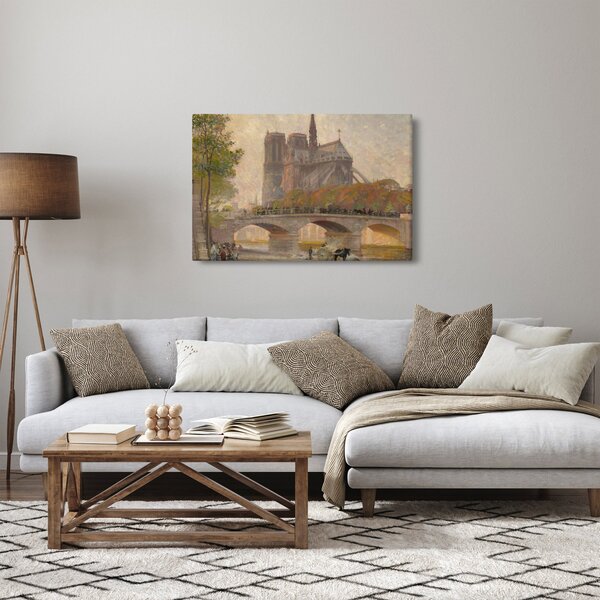 Obraz - Robert William Vonnoh, Notre Dame de Paris, reprodukcia (90x60 cm)