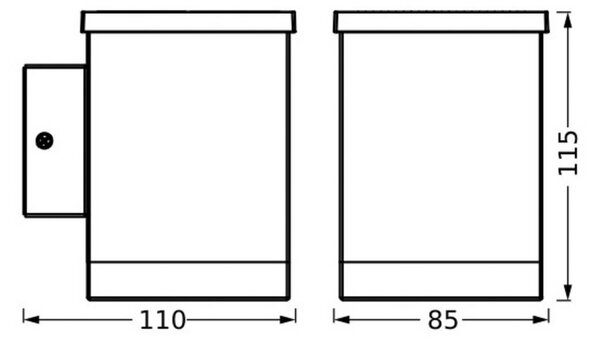 OSRAM LED solárne vonkajšie nástenné svietidlo ENDURA STYLE QUADRO, grafitové, Hliník / sivá / zinok, Nehrdzavejúca oceľ, Moderný