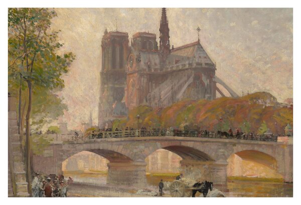 Obraz - Robert William Vonnoh, Notre Dame de Paris, reprodukcia (90x60 cm)