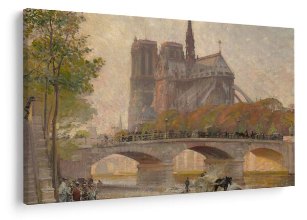 Obraz - Robert William Vonnoh, Notre Dame de Paris, reprodukcia (90x60 cm)
