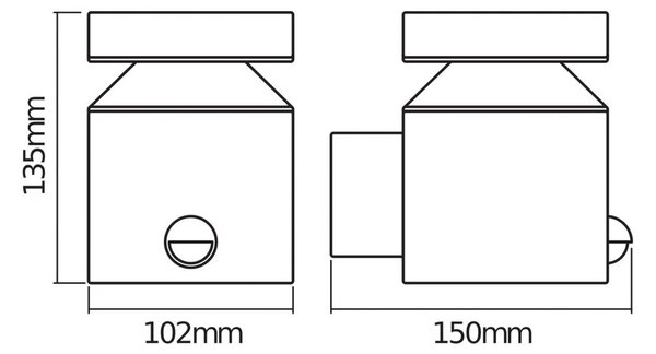 OSRAM LED senzorové vonkajšie nástenné svietidlo ENDURA STYLE CYLINDER, oceľ, Hliník / sivá / zinok, Nehrdzavejúca oceľ, Moderný