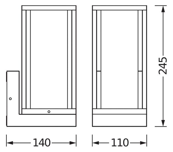 OSRAM Vonkajšie nástenné svietidlo ENDURA CLASSIC FRAME, tmavošedé IP44, Hliník / sivá / zinok, Hliník, Moderný