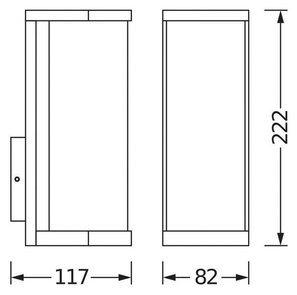 OSRAM Vonkajšie nástenné svietidlo ENDURA CLASSIC TUBULAR, tmavošedá IP44, Hliník / sivá / zinok, Hliník, Moderný