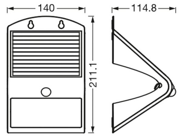 OSRAM LED solárne nástenné svetlo ENDURA FLOOD BUTTERFLY, 4 W senzor, Čierna, Plast, Moderný, Nástenné bodové svietidlo