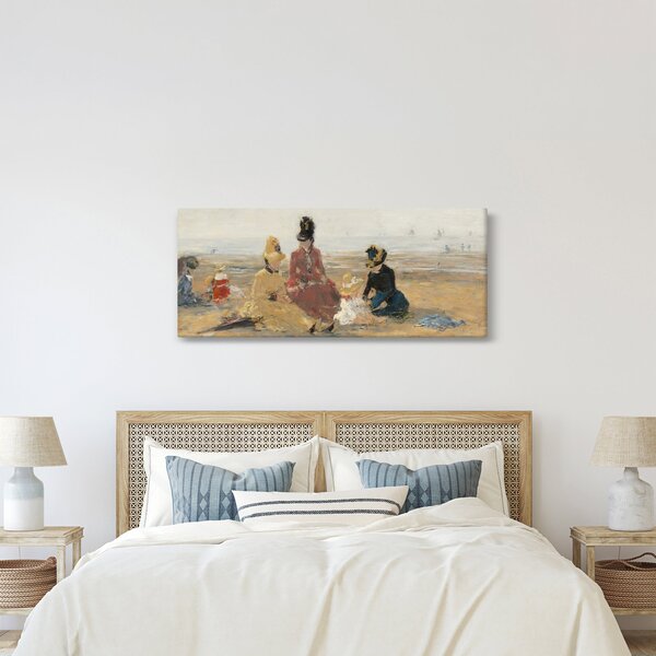 Obraz - Eugène Boudin, On the Beach, Trouville, reprodukcia (120x50 cm)
