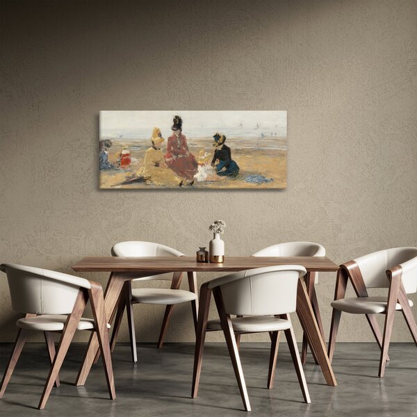 Obraz - Eugène Boudin, On the Beach, Trouville, reprodukcia (120x50 cm)