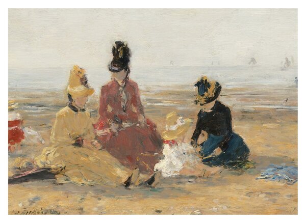 Obraz - Eugène Boudin, On the Beach, Trouville, reprodukcia (70x50 cm)
