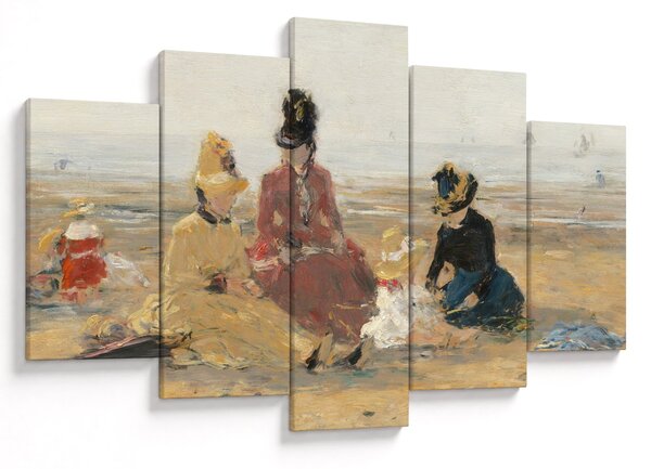 Obraz - Eugène Boudin, On the Beach, Trouville, reprodukcia (150x105 cm)