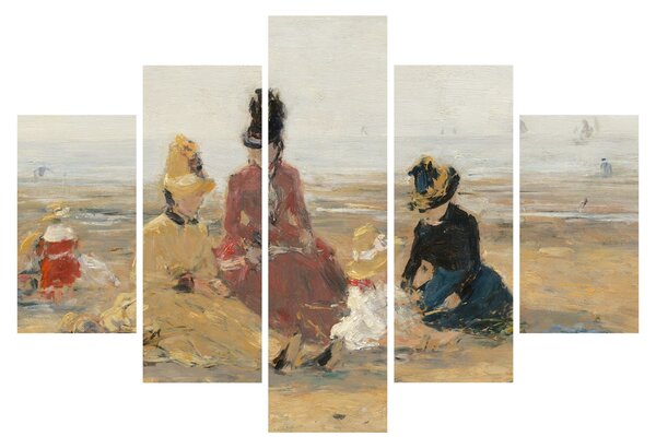 Obraz - Eugène Boudin, On the Beach, Trouville, reprodukcia (150x105 cm)