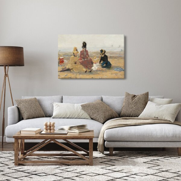 Obraz - Eugène Boudin, On the Beach, Trouville, reprodukcia (90x60 cm)