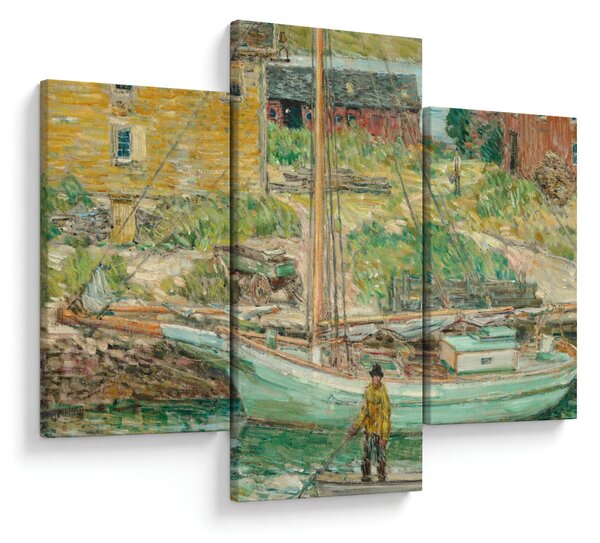 Obraz - Childe Hassam, Oyster Sloop, Cos Cob, reprodukcia (90x60 cm)