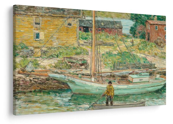 Obraz - Childe Hassam, Oyster Sloop, Cos Cob, reprodukcia (90x60 cm)