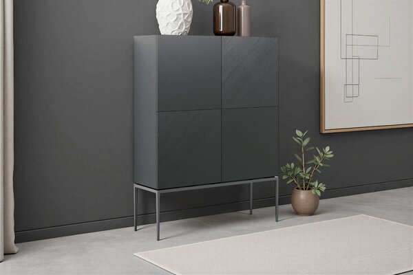 VYSOKÁ KOMODA, čierna, 120/160/40 cm home24 - Online Only drobný nábytok, Online Only