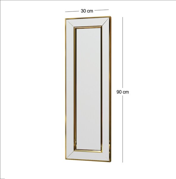 Zrkadlo Carlos Gold 30 x 90 cm