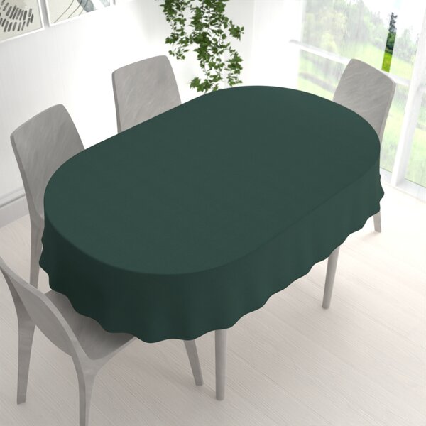 Biante Oválny bavlnený saténový obrus ST-018 Tmavý lesný zelený 50x100 cm